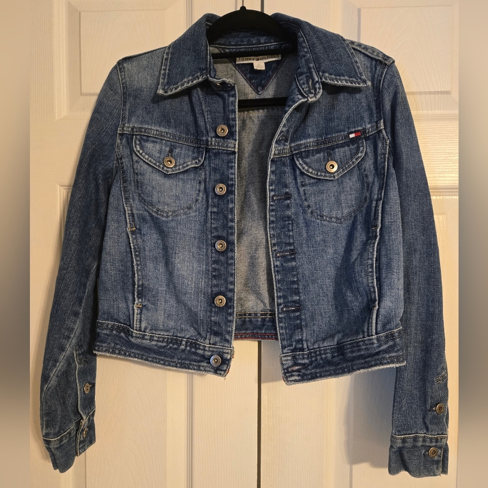Tommy Hilfiger Classic Blue Denim Button Up Jacket Women’s Size M